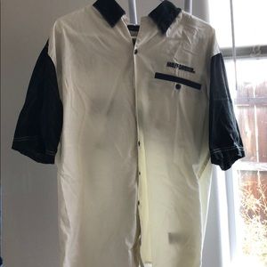 Harley Davidson black and white color button up